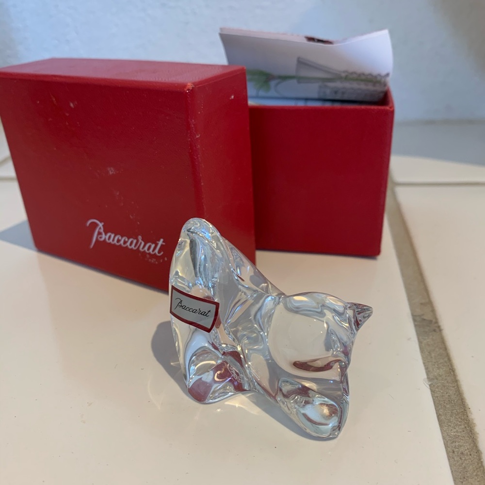 Bacarrat Crystal Playful Kitten -New w tags/box!